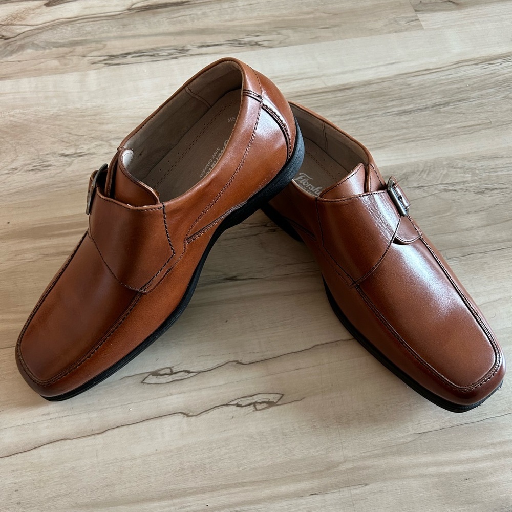 Florsheim Boys' Reveal Monk Jr Strap Cognac Leather Dress Shoes 16541-221 Sz: 7M - Picture 3 of 9